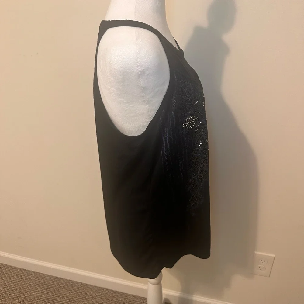 Harley Davidson Mesh Front Black and Blue Tank Top Size XL - Picture 5 of 6